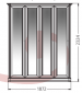 СпЕк-8-3, шкаф 4х дв, с 4зер Спальня Екатерина Люкс патина