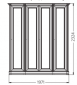 СпЕк-8-3/3, шкаф 4х дв с выступом, б/зер Спальня Екатерина Люкс патина